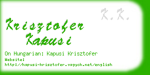 krisztofer kapusi business card